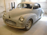 Morris Minor complete custom, custom metal fabrication, chop top, full frame, engine swap, Hot Rod Mag, MGB, A/C, 5 speed, Air Bags, disk brakes, and more�